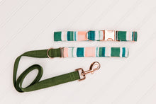 Load image into Gallery viewer, Water Resistant Green and Pink Tropical Dog Collar