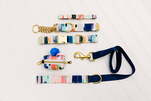 Abstract Stripes Water Resistant Dog Collar