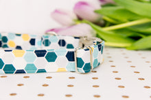 Load image into Gallery viewer, Monochrome Blue Hexagon Tile Dog Collar