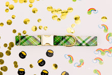 Load image into Gallery viewer, St Patrick&#39;s Day Green, White and Gold Dog Collar