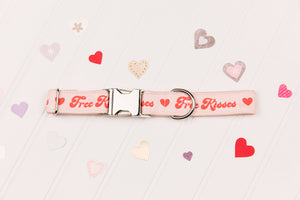 Free Kisses Valentine Dog Collar