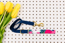 Load image into Gallery viewer, Giant Navy and Magenta Spring Bloom Matching Dog Leash