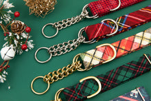 Load image into Gallery viewer, Gold Gilded Plaid Dog Collar