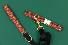 Load image into Gallery viewer, Gilded Floral Tartan Water Resistant Dog Collar