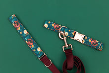 Load image into Gallery viewer, Rich Teal Floral Matching Dog Leash