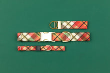 Load image into Gallery viewer, Gold Gilded Plaid Breakaway Cat Collar