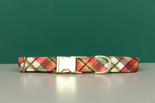 Load image into Gallery viewer, Gold Gilded Plaid Dog Collar