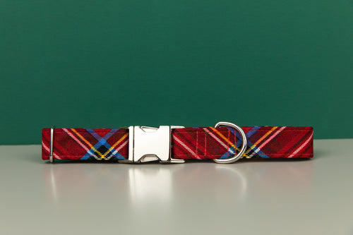 Cozy Winter Plaid Dog Collar