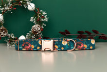 Load image into Gallery viewer, Rich Teal Floral Water Resistant Dog Collar