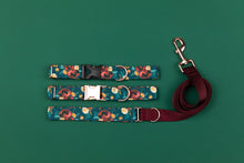 Load image into Gallery viewer, Rich Teal Floral Matching Dog Leash