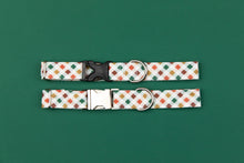 Load image into Gallery viewer, Red, Green and Gold Plaid Water Resistant Dog Collar