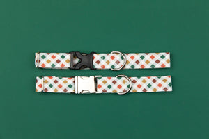 Red, Green and Gold Plaid Water Resistant Dog Collar