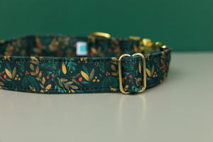 Moody Holly & Berries Water Resistant Dog Collar