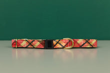 Load image into Gallery viewer, Gold Gilded Plaid Breakaway Cat Collar