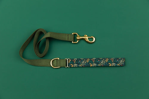 Moody Holly and Berries Matching Dog Leash