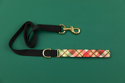 Gold Gilded Plaid Matching Dog Leash