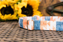 Load image into Gallery viewer, Water Resistant Orange and Blue Aztec Dog Collar