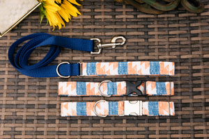 Orange and Blue Aztec Matching Dog Leash