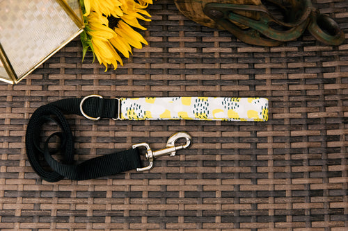 Yellow Paint Splatter Customizable Matching Dog Leash