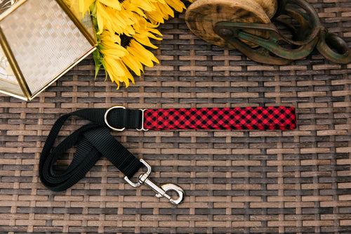 Red and Black Buffalo Plaid Matching Dog Leash