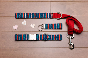 Valentine’s Striped Hearts Customizable Dog Collar